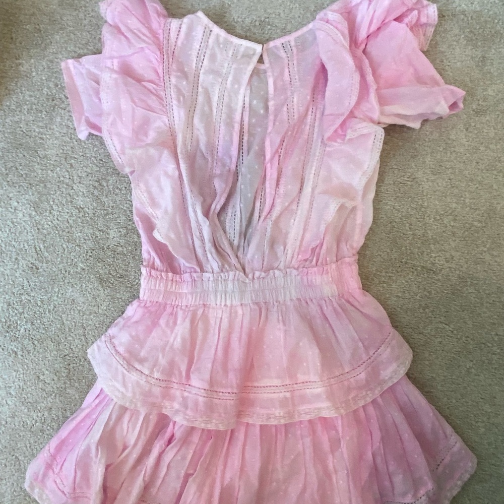 LoveShackFancy Light Pink Ruffle Mini Dress - Picture 3 of 3